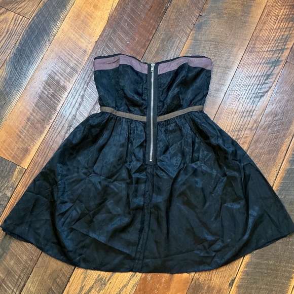 Free People “Christine Crinkle Crepe” Strapless Mini Dress – Black – Size Large - Picture 2 of 8